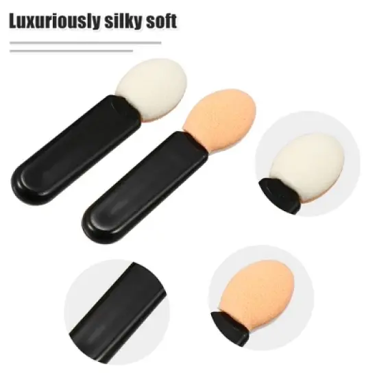 Unique Bargains Short Sponge Dual Sides EyeShadow Makeup Applicators Brushes Black 50 Pcs image {2}