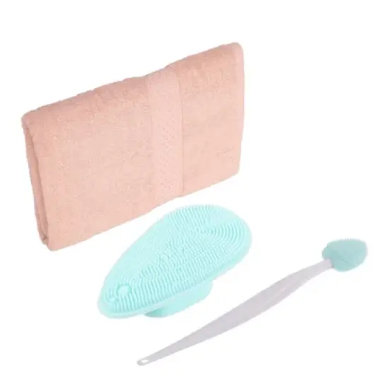 Unique Bargains Soft Plastic Silicone Cleansing Brush Set 3 Pcs image {7}