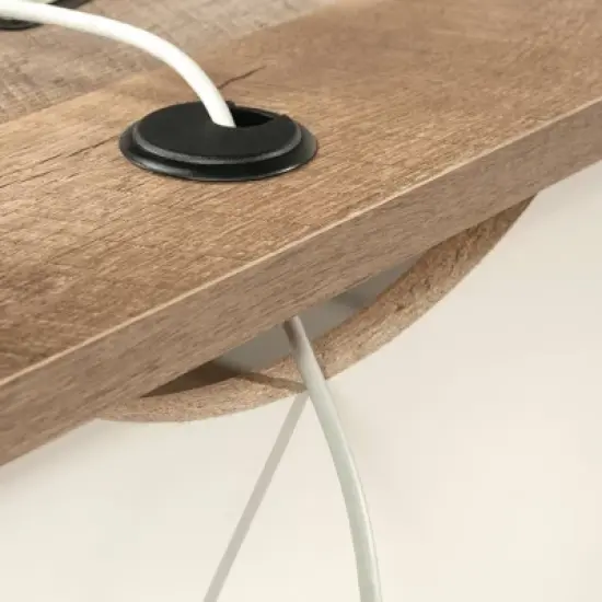 August Hill L-Shaped Home Office Desk Soft White - Sauder image {5}