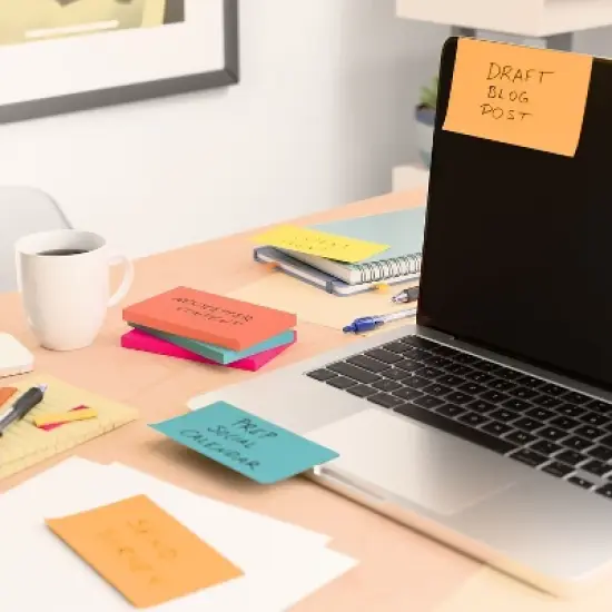 Staples Stickies Standard Notes 3" x 5" Assorted 100 Sh/Pd 12 Pd/Pk S-35BR12 image {4}