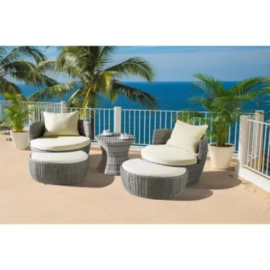 Jiallo Romantic Collection outdoor harvest moon shape Ottoman image {1}