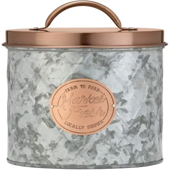 Amici Home Bristol Food Storage Metal Canister, For Kitchen & Household, Silver Copper image {4}