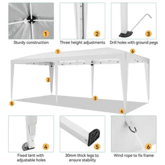 10 x 20Ft Pop Up Canopy Tent with 6 Removable Sidewalls, Waterproof and UV Protection 50+ for Outdoor Sun Shelter image {7}