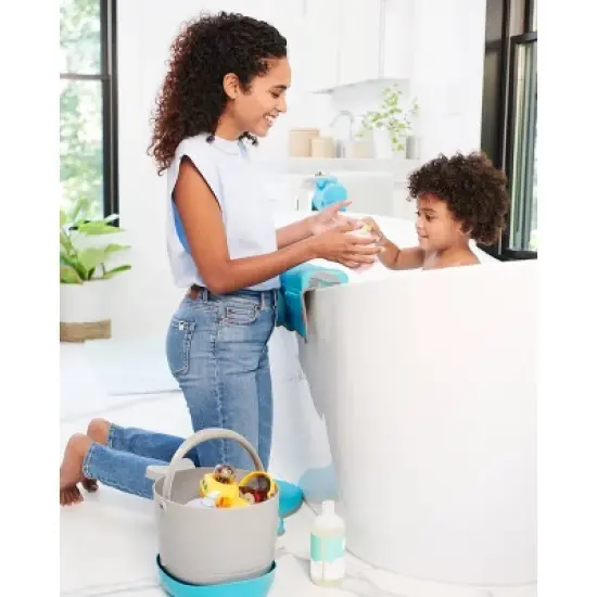 Skip Hop Moby Stowaway Bath Toy Bucket - Gray image {7}