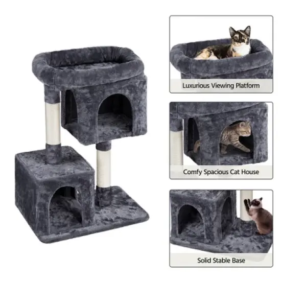 Yaheetech 33.5" Cat Condo with Plush Perch for Small Cats image {3}