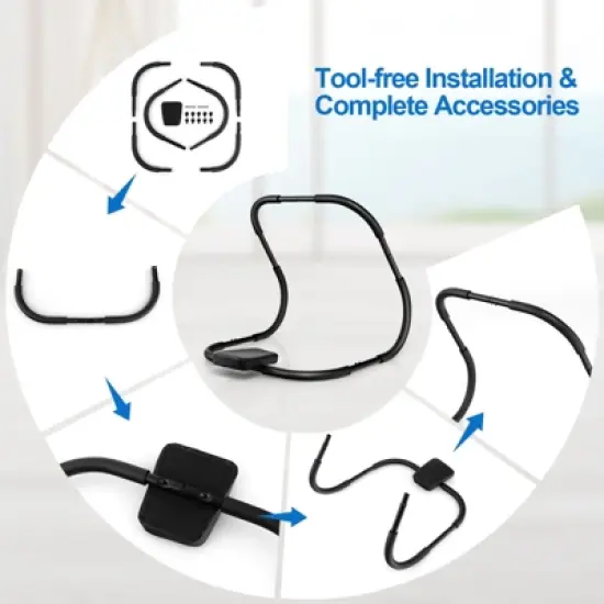 Costway Portable AB Trainer Fitness Crunch Workout Exerciser w/Headrest Home Office Gym Black/White image {7}