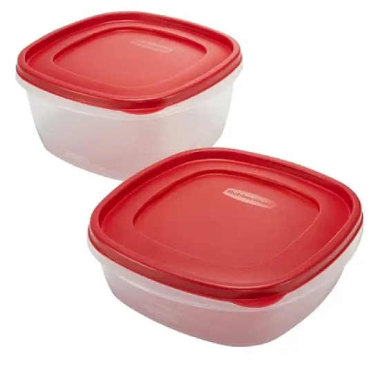 Rubbermaid 4pc Easy Find Lids Food Storage Containers Red image {2}