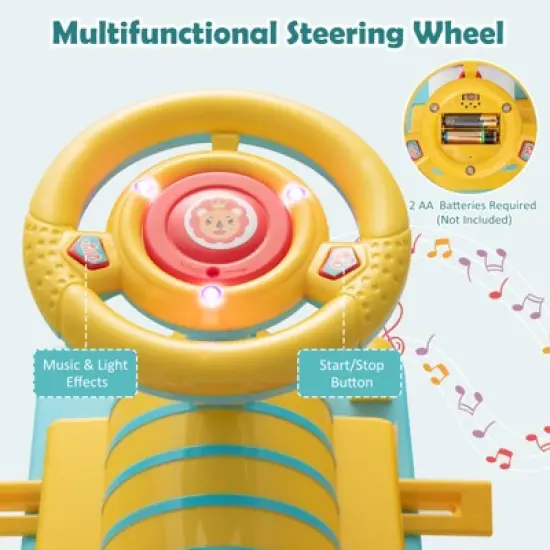 Costway 6V Electric Kids Ride On Train Motorized Train Toy w/ Track & 6 Wheels image {6}