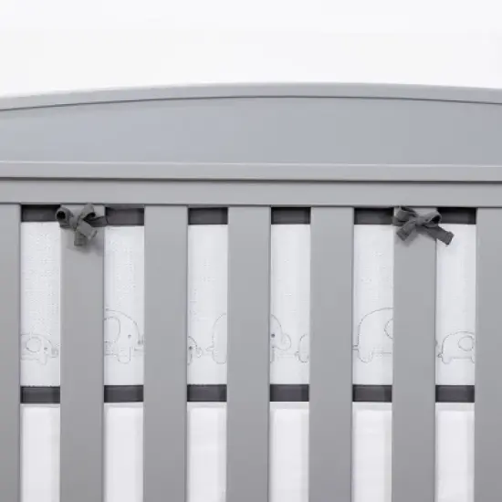 BreathableBaby Breathable Mesh Crib Liner - Deluxe Embroidered Collection - Elephants image {5}