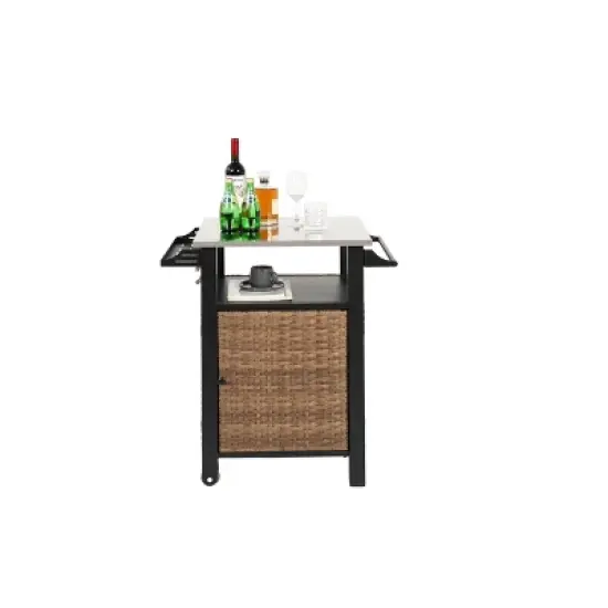 MOEPISY Outdoor Wicker Serving Carts image {4}