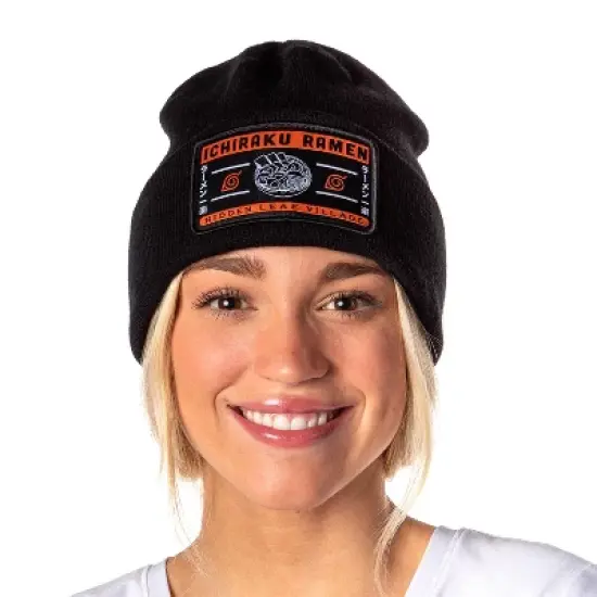 Naruto Shippuden Ichiraku Ramen Hidden Leaf Village Beanie Skull Cap Black image {5}