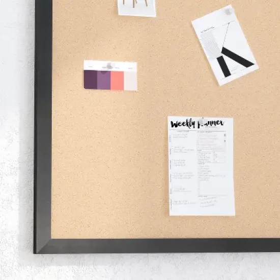 Merrick Lane Cork Display Board with Wooden Frame and Push Pins image {4}