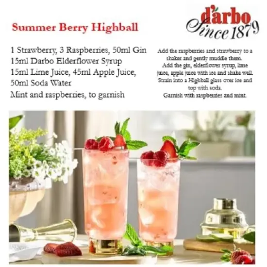 D'Arbo Elderflower Syrup 16.9 Fl. Oz. / 500 ml (Pack of 2) image {5}