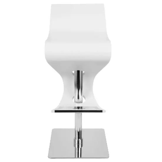 Viva Contemporary Adjustable Barstool Wood/White - LumiSource image {4}