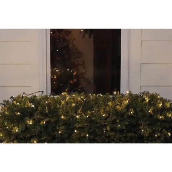 Northlight Net Style LED Tree Trunk Wrap Christmas Lights - 4' x 6' - Warm White - Green Wire image {1}