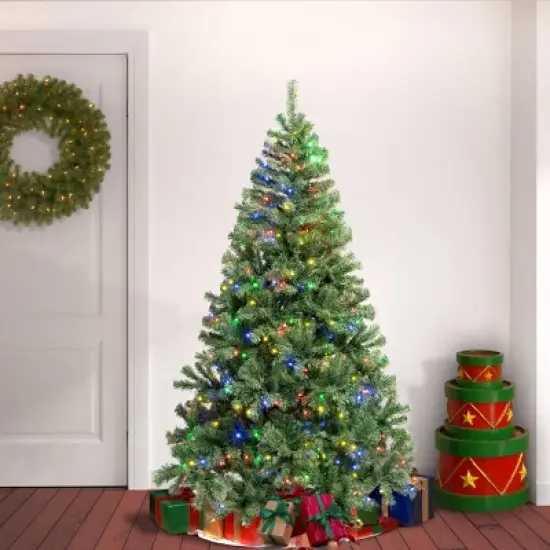 National Tree Company First Traditions 6' Pre-Lit LED Sagamore Artificial Christmas Tree Multicolor Lights image {1}