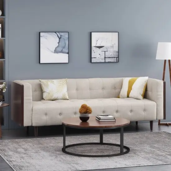 Mclarnan Contemporary Tufted 3 Seater Sofa - Christopher Knight Home image {1}