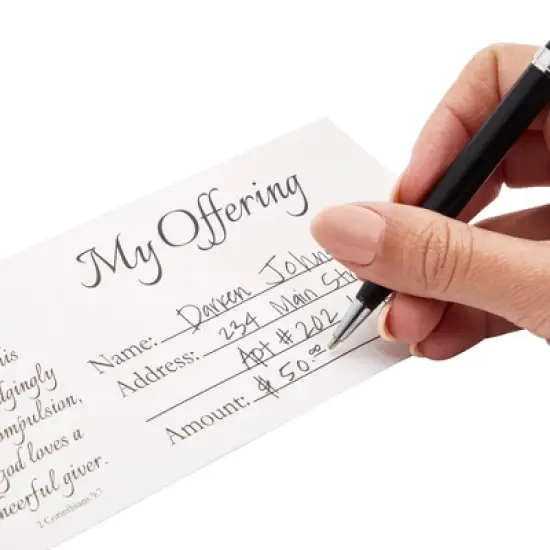 Best Paper Greetings 100-Pack Tithe Envelopes for Church Offerings and Religious Occasions, Square Flap, White, 7" x 3" image {5}