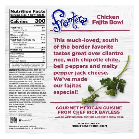 Frontera Frozen Chicken Fajita Bowl - 10oz image {4}
