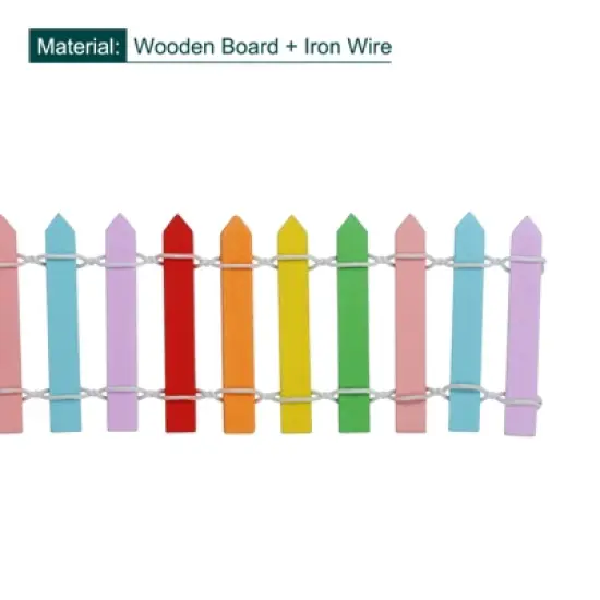 Unique Bargains Wood Decorative Miniature Ornament DIY Garden Picket Fence image {2}