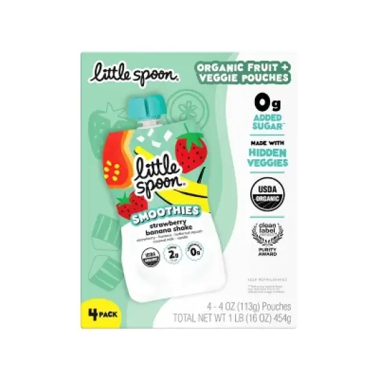 Little Spoon Strawberry Banana Smoothie Pouches - 16oz/4ct image {6}