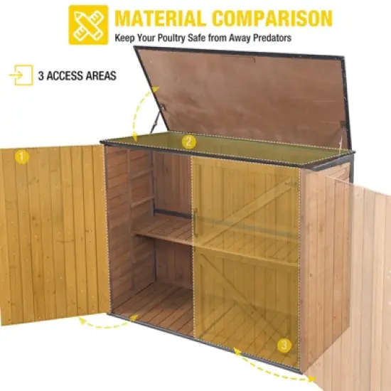 Aivituvin Garden Outdoor Storage Shed | Strong Metal Frame|Storage Cabinet for Trash Cans and Yard Tools 4.2 ft. x 2.3 ft.-AIR105 image {6}