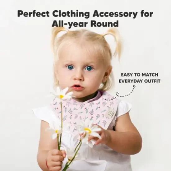 10pk Organic Baby Bandana Bibs, Baby Drool Bibs for Baby Girl, Boy, Baby Bibs for Infant, Newborn image {7}