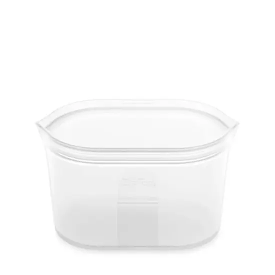 Zip Top 32oz Reusable 100% Platinum Silicone Container Large - Clear: Microwave & Freezer Safe Storage image {5}