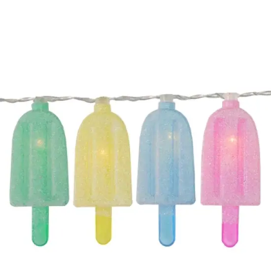 Northlight LED Pastel Ice Pop Indoor Outdoor Patio String Light Set - 4.5' Clear Wire - 10ct image {5}