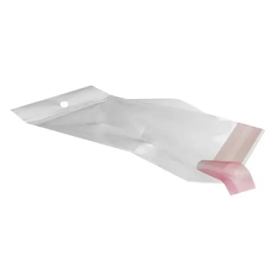 UOFFICE Pack of 1,000 Clear Resealable Cellophane Bags 3.1" x 5.9" with Hanging Header image {11}