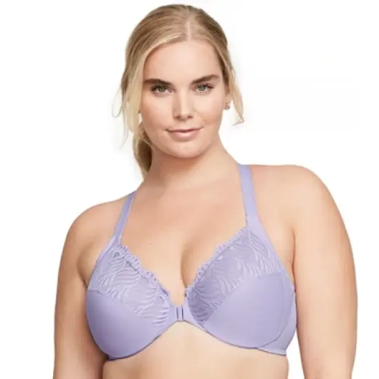 Glamorise Womens Front-Closure T-Back WonderWire Underwire Bra 1246 Soft Lilac image {5}