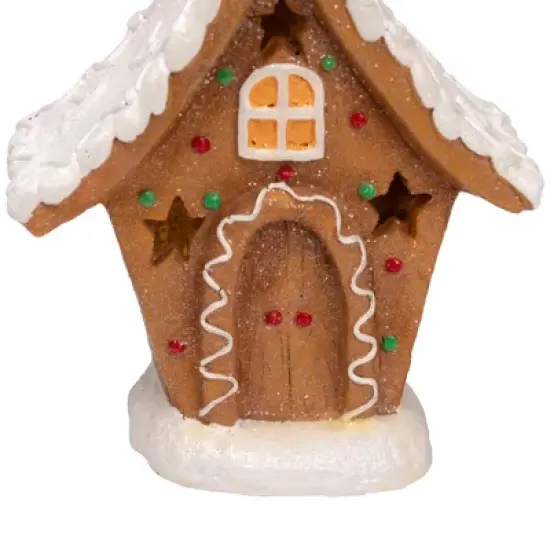 Northlight LED Lighted Gingerbread House with Star Windows Christmas Decoration - 7.25" image {5}