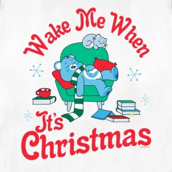 Women's Care Bears Bedtime Bear Wake Me When It's Christmas T-Shirt image {1}
