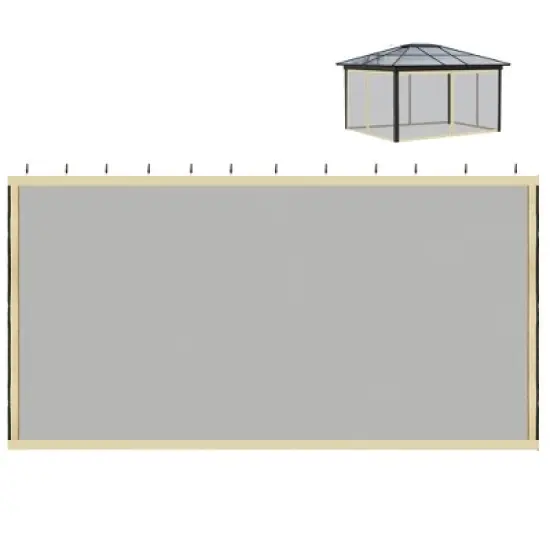 Outsunny Universal Mesh Sidewall Netting Replacement for Gazebos and Canopy Tents with Zippers, (Sidewall Only) image {3}