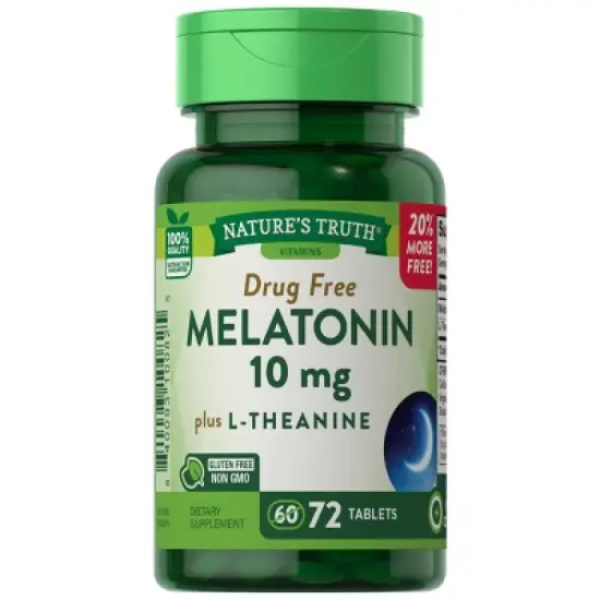Nature's Truth Melatonin Dietary Supplement Vegan Tablets - 72ct image {4}