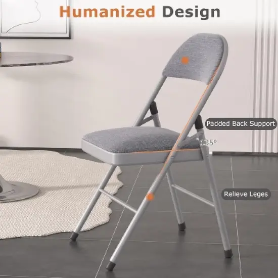 VECELO 4 Pack Folding Chairs Portable Office Kitchen Dining Chairs 6 Colors image {5}