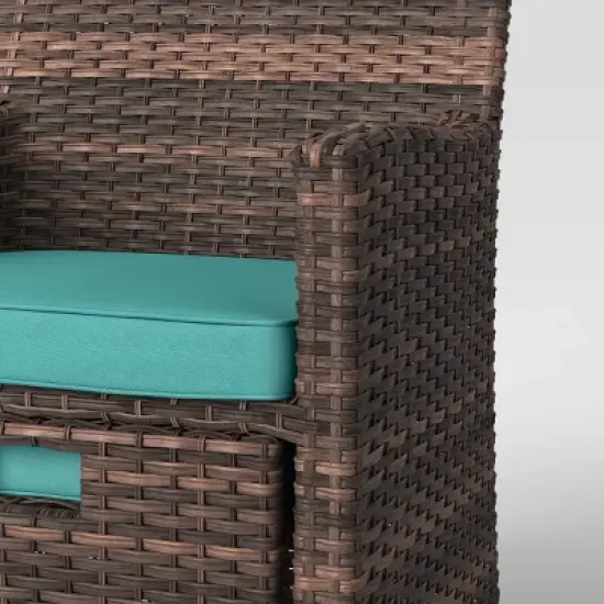 Halsted 5pc Wicker Small Space Patio Furniture Set - Threshold image {6}