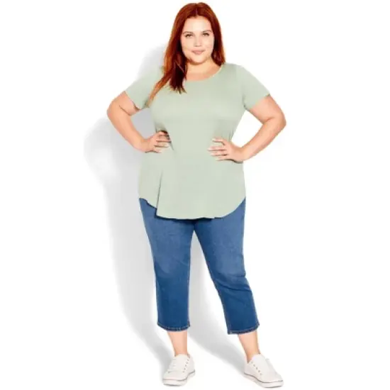 Women's Plus Size Slub Tee - mint | EVANS image {3}