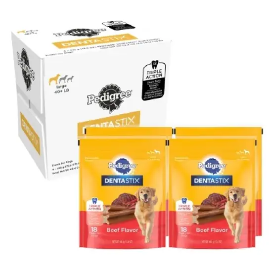 Pedigree Beef Flavor Dentastix Large Dental Dog Treats image {11}