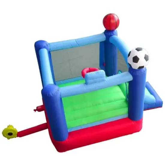 Pogo Bounce House Backyard Kids Sports Arena Inflatable Bounce House with Soccer Goal image {8}