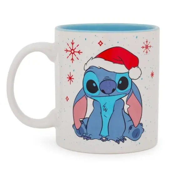 Silver Buffalo Disney Lilo & Stitch Santa Hat Ceramic Mug | Holds 20 Ounces image {1}