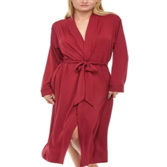 Women's Classic Soft Knit Long Lounge Robe with Pockets image {6}