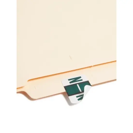 Smead A-Z Color-Coded Bar-Style End Tab Labels Letter N Dark Green 500/Roll 67084 image {2}