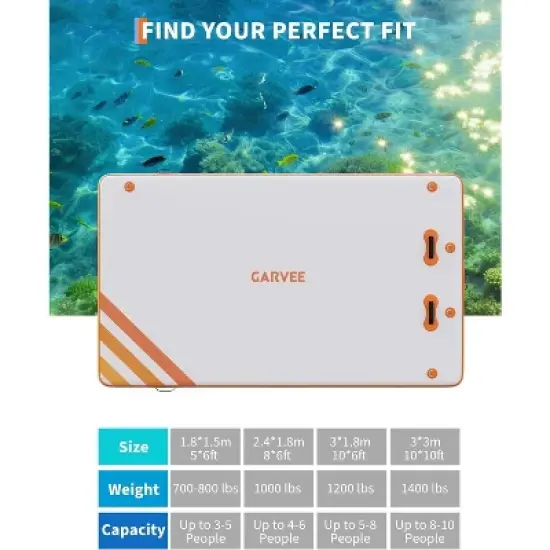 Inflatable Floating Dock Air Dock Platform Floating Island Raft with Rope Ladder Non-Slip image {3}