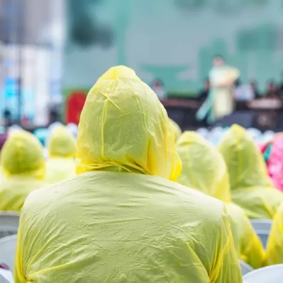 Juvale Juvale 20-Pack Disposable Rain Ponchos with Hood for Adults and Family - Clear Multicolor Emergency Raincoats image {2}