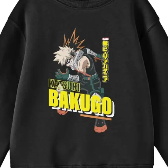 My Hero Academia Katsuki Bakugo Crew Neck Long Sleeve Black Youth Sweatshirt image {1}