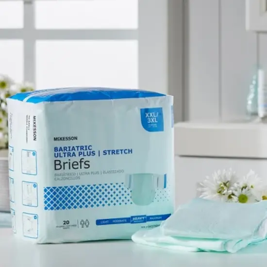 McKesson Bariatric Ultra Plus Stretch Incontinence Briefs, Unisex, 2XL/3XL image {3}