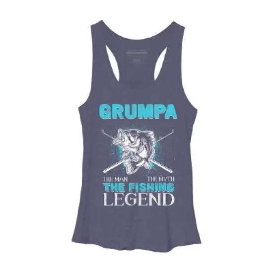 Women's Design By Humans Grumpa Man Myth Fishing Legend By HoangCathrine Racerback Tank Top image {2}
