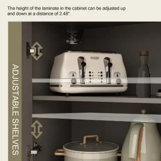 Famapy Split Kitchen Pantry Cabinet Storage Cupboard image {11}