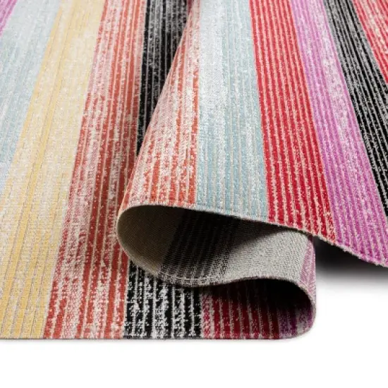 7'9" x 10'2" New York Patio Sofia Estelle Indoor/Outdoor Rug Red/Pink - Nicole Miller image {5}